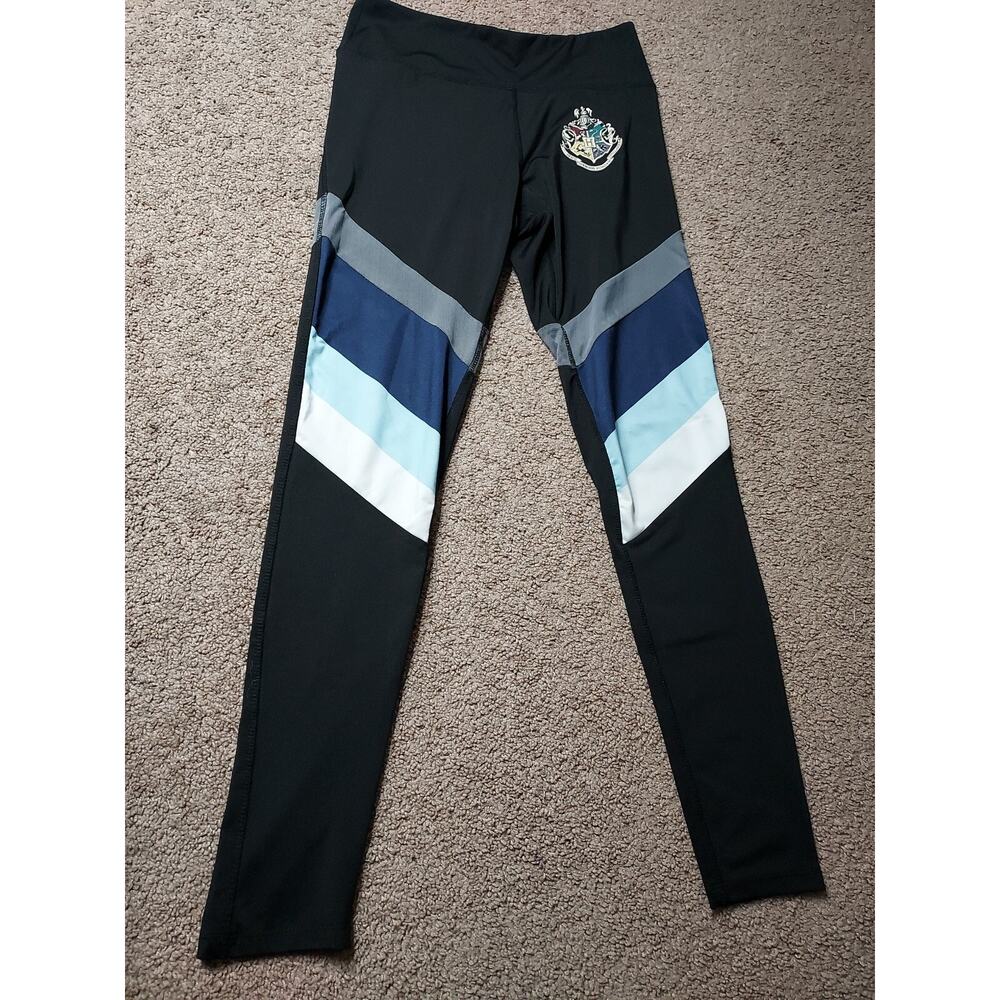 Harry Potter Juniors S Hogwarts Colorblock Diagonal Stripe Leggings Mesh Accents